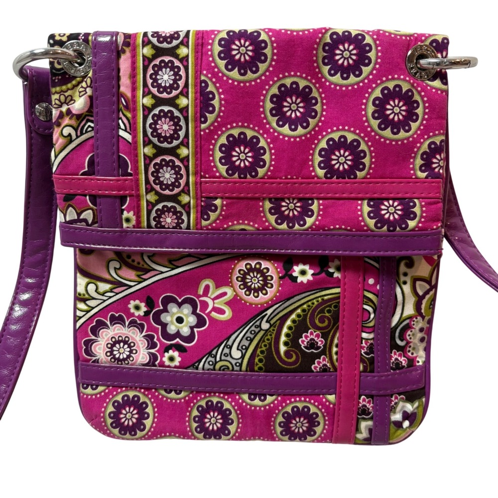 Vera Bradley Very Berry Paisley Flipster Crossbody Pink Purple Bag Retired